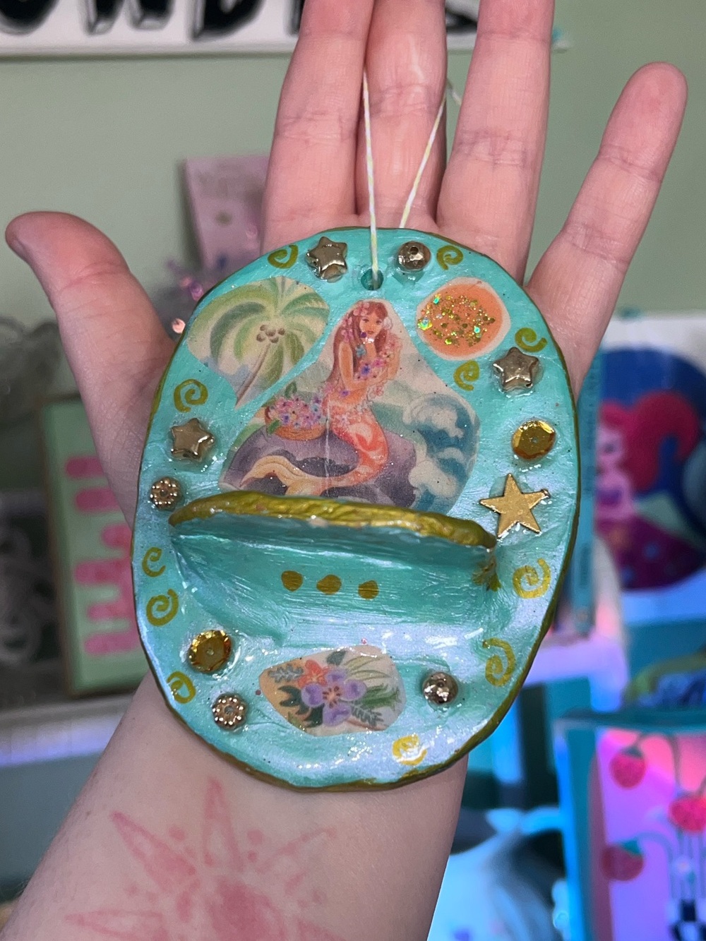 Handmade Mermaid mini Wall Hanging shelf